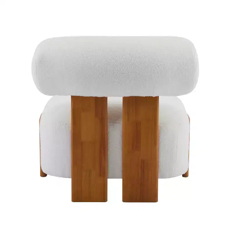 Chaise contemporaine en bouclette et hévéa