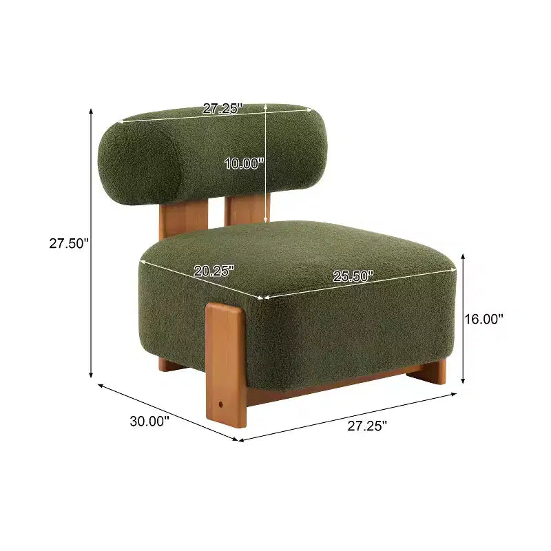 Chaise contemporaine en bouclette et hévéa