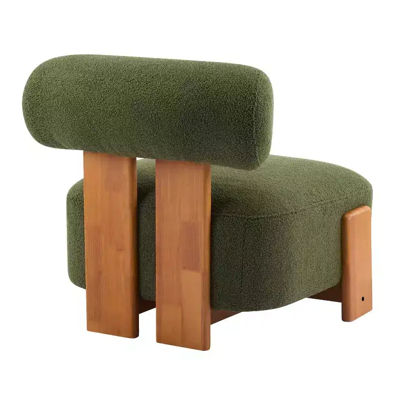 Chaise contemporaine en bouclette et hévéa