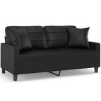 Canapé 2 places Noir 75 % polychlorure de vinyle, 20 % polyester, 5 % coton