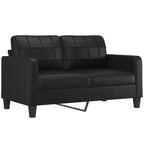 Canapé 2 places Noir 75 % polychlorure de vinyle, 20 % polyester, 5 % coton