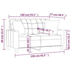 Canapé 2 places Noir 75 % polychlorure de vinyle, 20 % polyester, 5 % coton