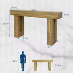 Table console longue de 160 cm, table console rectangulaire en bois pour entrée, table console de style ferme pour couloir, salon, foyer, chambre à coucher