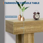 Table console longue de 160 cm, table console rectangulaire en bois pour entrée, table console de style ferme pour couloir, salon, foyer, chambre à coucher