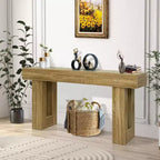 Table console longue de 160 cm, table console rectangulaire en bois pour entrée, table console de style ferme pour couloir, salon, foyer, chambre à coucher