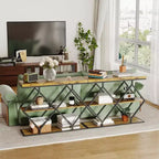 Console de table d'entrée de 40 poucesTable console industrielle à 3 niveaux avec étagères ouvertesTable de canapé derrière le canapé pour couloir, salon, foyer