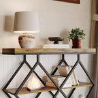 Console de table d'entrée de 40 poucesTable console industrielle à 3 niveaux avec étagères ouvertesTable de canapé derrière le canapé pour couloir, salon, foyer