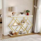 Console de table d'entrée de 40 poucesTable console industrielle à 3 niveaux avec étagères ouvertesTable de canapé derrière le canapé pour couloir, salon, foyer