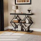 Console de table d'entrée de 40 poucesTable console industrielle à 3 niveaux avec étagères ouvertesTable de canapé derrière le canapé pour couloir, salon, foyer
