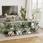 Console de table d'entrée de 40 poucesTable console industrielle à 3 niveaux avec étagères ouvertesTable de canapé derrière le canapé pour couloir, salon, foyer