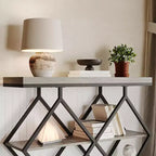 Console de table d'entrée de 40 poucesTable console industrielle à 3 niveaux avec étagères ouvertesTable de canapé derrière le canapé pour couloir, salon, foyer