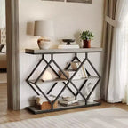 Console de table d'entrée de 40 poucesTable console industrielle à 3 niveaux avec étagères ouvertesTable de canapé derrière le canapé pour couloir, salon, foyer