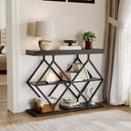 Console de table d'entrée de 40 poucesTable console industrielle à 3 niveaux avec étagères ouvertesTable de canapé derrière le canapé pour couloir, salon, foyer
