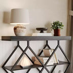 Console de table d'entrée de 40 poucesTable console industrielle à 3 niveaux avec étagères ouvertesTable de canapé derrière le canapé pour couloir, salon, foyer