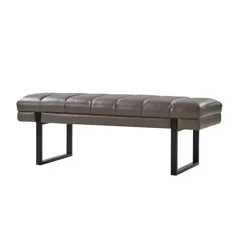 Banc moderne touffeté capitonné en cuir végétalienDesign de vie artistique