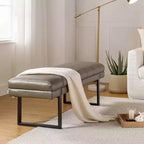 Banc moderne touffeté capitonné en cuir végétalienDesign de vie artistique