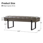 Banc moderne touffeté capitonné en cuir végétalienDesign de vie artistique