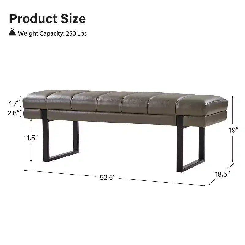Banc moderne touffeté capitonné en cuir végétalienDesign de vie artistique
