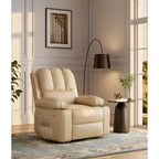 Fauteuil inclinable pivotant surdimensionné avec fonctions de chaleur et de massage, fauteuil à bascule électrique, similicuir, porte-gobelet