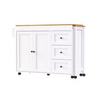 Îlot de cuisine avec table extensible, îlot de cuisine avec rangement et prise de courant, desserte de cuisine roulante avec porte-épices pour salle à manger