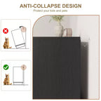 Commode 6 tiroirs en rotin, 120 cm de large, noire, avec poignées en métal et base en bois robuste pour chambre à coucher, salon, chambre d'enfant, placard