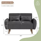 Petit canapé causeuse moderne, canapé 2 places rembourré pour petits espaces, salon, studio, appartement avec 2 oreillers