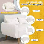 Petit canapé causeuse moderne, canapé 2 places rembourré pour petits espaces, salon, studio, appartement avec 2 oreillers
