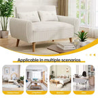 Petit canapé causeuse moderne, canapé 2 places rembourré pour petits espaces, salon, studio, appartement avec 2 oreillers