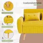 Petit canapé causeuse moderne, canapé 2 places rembourré pour petits espaces, salon, studio, appartement avec 2 oreillers