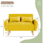 Petit canapé causeuse moderne, canapé 2 places rembourré pour petits espaces, salon, studio, appartement avec 2 oreillers