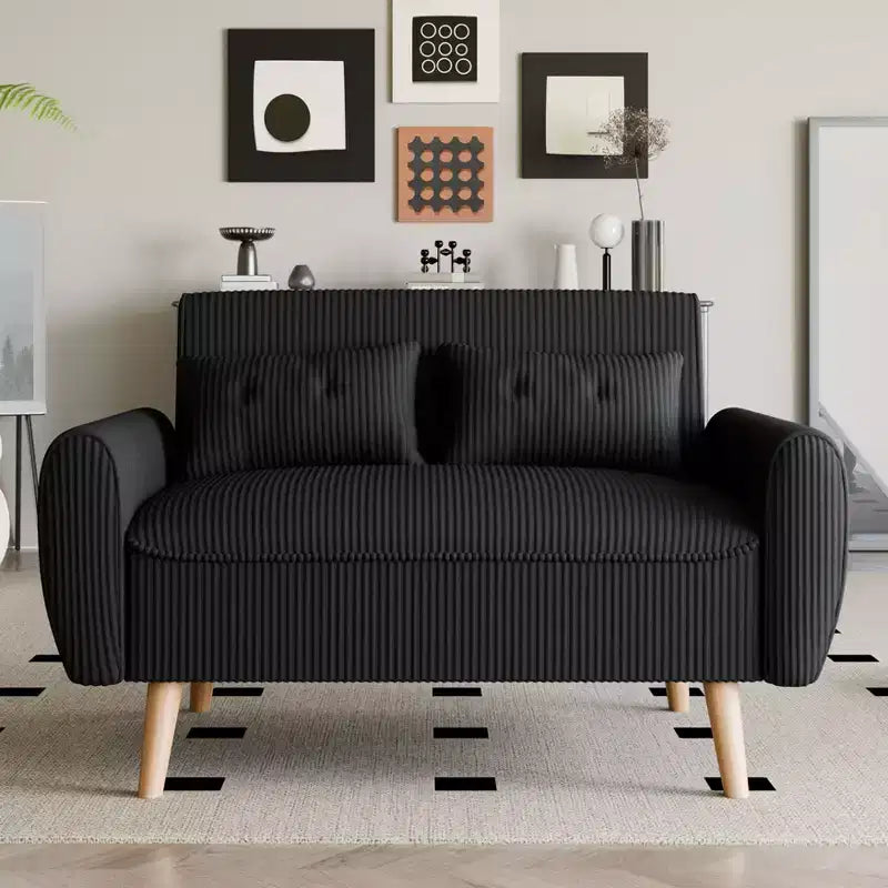 Celebalcony Small Modern Loveseat Couch Sofa, Upholstered 2-Seat Sofa Love Seats for Small Space,Living Room,Studio,Apartment with 2 Pillows