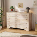 VINGLI 55 W Solid Wood Dresser 8 Drawer, Unfinished Chest for Color DIY