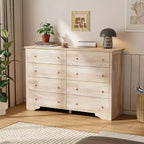 VINGLI 55 W Solid Wood Dresser 8 Drawer, Unfinished Chest for Color DIY