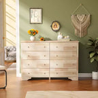 Commode en bois massif 55 W à 8 tiroirs, commode non finie pour bricolage couleur