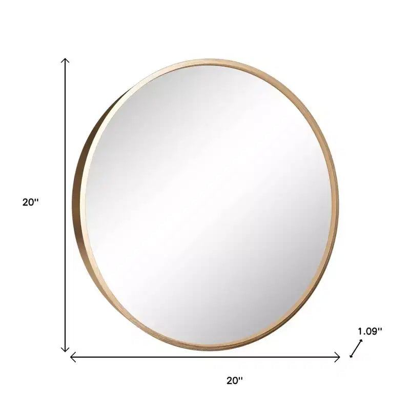Miroir d'appoint rond encadré en métal noir 20