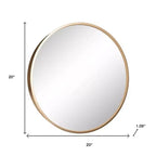 Miroir d'appoint rond encadré en métal noir 20