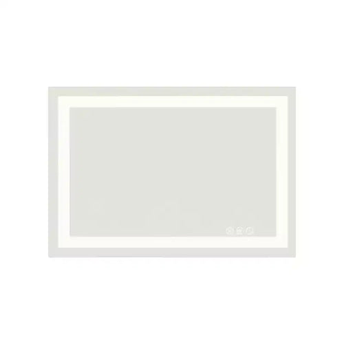 HomeRoots 24 Clear Lighted Frameless Bathroom Vanity Mirror