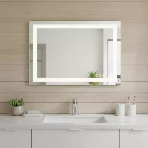 Miroir de vanité de salle de bain sans cadre lumineux 24 po