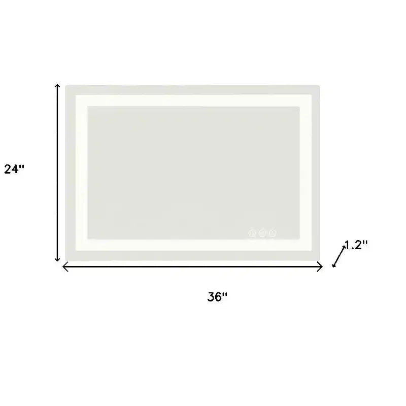 Miroir de vanité de salle de bain sans cadre lumineux 24 po