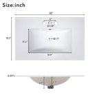Meuble-lavabo de salle de bain avec évier, 1 porte, 2 tiroirs, étagère de rangement ouverte inférieure (robinets et tuyaux de vidange non inclus)