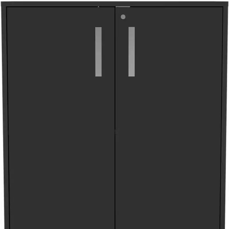 Meuble de rangement roulant en bois noir à deux portes de 35 po