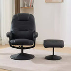 Fauteuil de massage inclinable en similicuir avec pouf