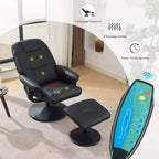 Fauteuil de massage inclinable en similicuir avec pouf
