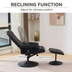 Fauteuil de massage inclinable en similicuir avec pouf
