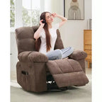 Fauteuil inclinable à bascule, fauteuil à bascule pivotant à 360° pour salon, fauteuil de nurserie rembourré en tissu avec poches latérales pour petits espaces