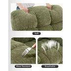 Fauteuil inclinable à bascule, fauteuil à bascule pivotant à 360° pour salon, fauteuil de nurserie rembourré en tissu avec poches latérales pour petits espaces