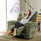 Fauteuil inclinable à bascule, fauteuil à bascule pivotant à 360° pour salon, fauteuil de nurserie rembourré en tissu avec poches latérales pour petits espaces
