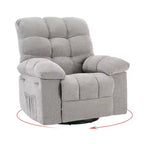 Fauteuil inclinable à bascule, fauteuil à bascule pivotant à 360° pour salon, fauteuil de nurserie rembourré en tissu avec poches latérales pour petits espaces