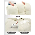 Fauteuil inclinable à bascule, fauteuil à bascule pivotant à 360° pour salon, fauteuil de nurserie rembourré en tissu avec poches latérales pour petits espaces