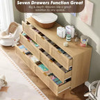 Commode haute à tiroirs en osier pour la chambre, armoire à tiroirs grande capacité, coiffeuse avec un plateau large, adaptée pour le salon, le couloir